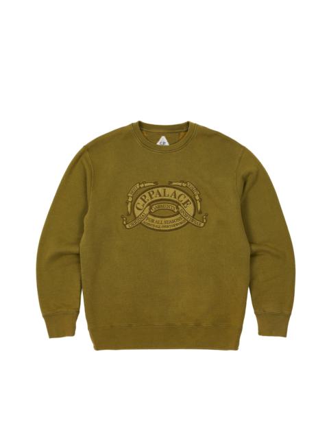 PALACE C.P. COMPANY CLASSIC OVER DYED CREW SWEAT OLIVE