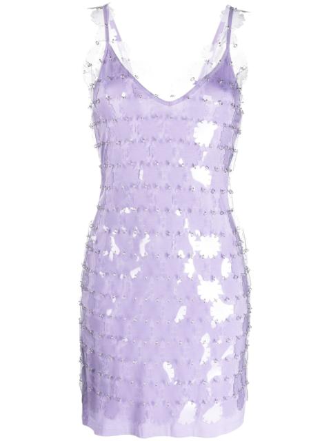 rabanne sequinned V-neck mini dress