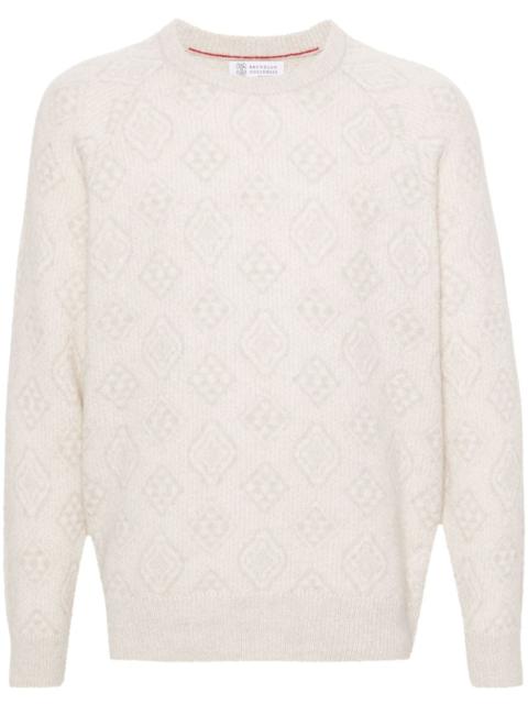 Brunello Cucinelli geometric-jacquard sweater