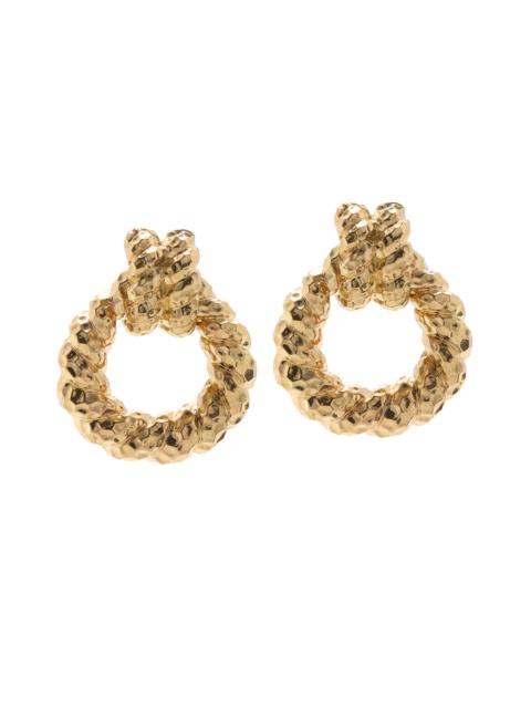 DAVID WEBB Small Rope Hammered Doorknocker Earrings