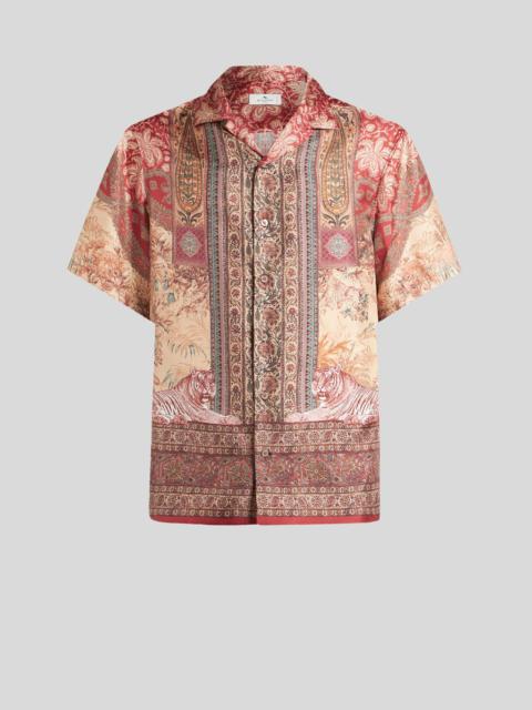 Etro PRINTED SILK BOWLING SHIRT