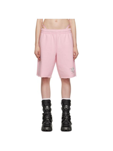 VETEMENTS Pink Magic Unicorn Shorts