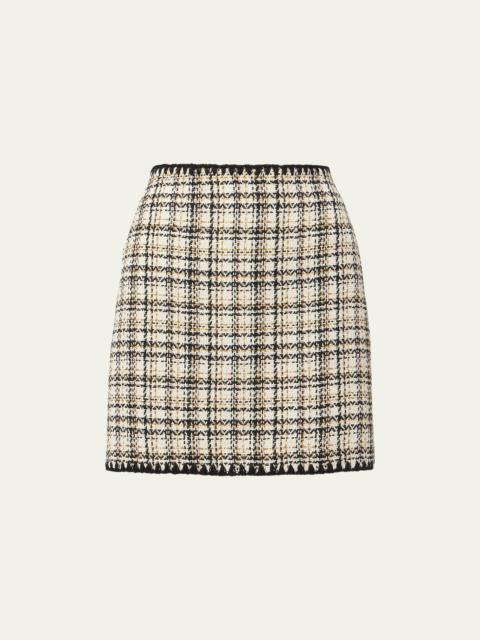 VERONICA BEARD Ohemia Tweed Crochet-Trim Mini Skirt