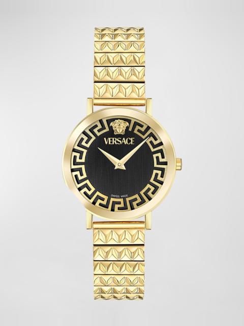 VERSACE 35mm Daedalus Watch with Bracelet Strap, Gold/Black