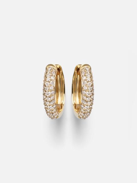 STONE AND STRAND Essential 14kt gold hoop earrings with diamonds