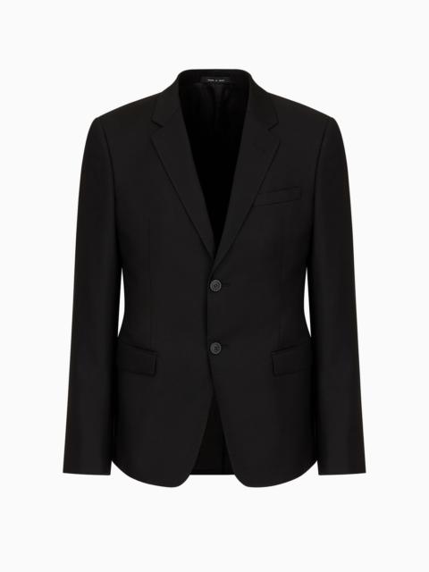 Single-breasted, worsted virgin-wool jacket