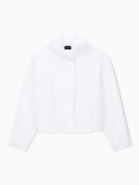 GIORGIO ARMANI JUMPER LONG-SLEEVED WOOL SWEATER WITH SCARF SEWN ONTO NECK