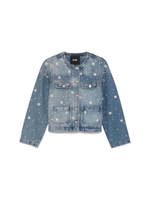 crystal-embellished denim jacket