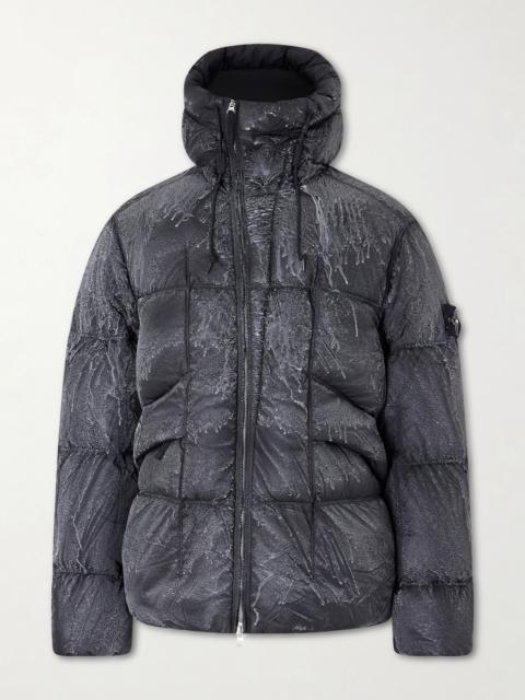 Stone Island Reflective Quilted Recycled-Nylon Tela Hooded Down Jacket