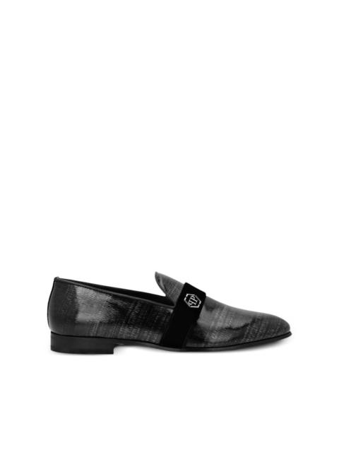 PHILIPP PLEIN logo-plaque leather loafers