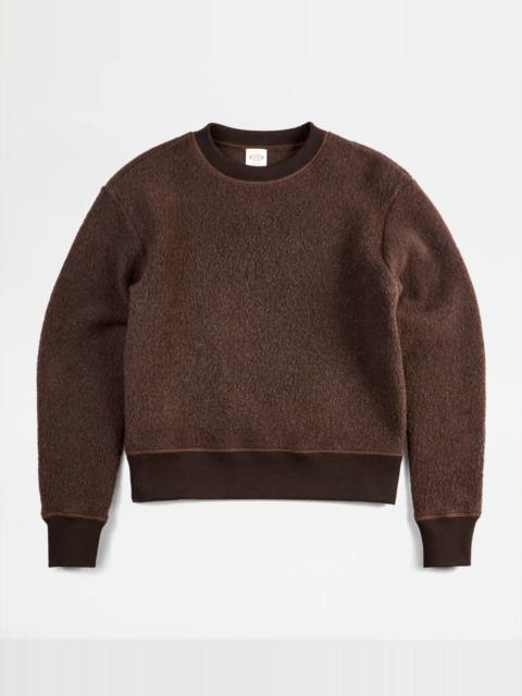 Tod's TOD'S CASHMERE BLEND SWEATSHIRT - BROWN