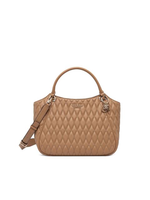 GUESS USA Valla quilted charm tote bag