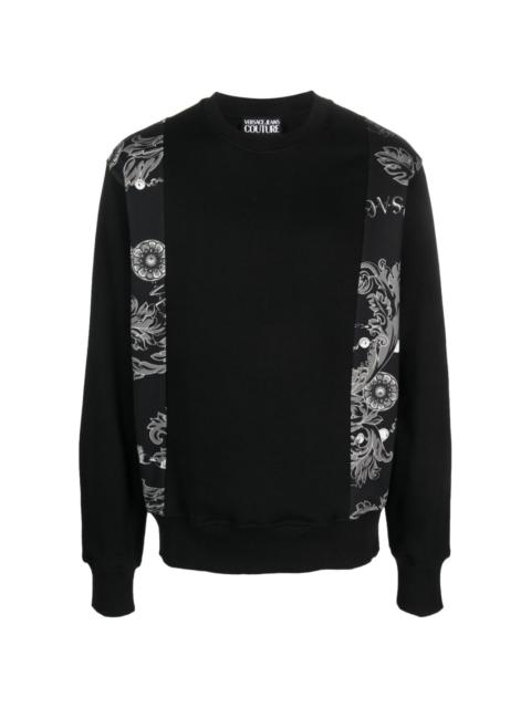 baroque-print panel sweatshirt