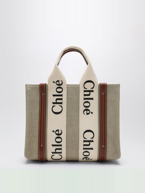 Chloé Woody little bag in beige canvas