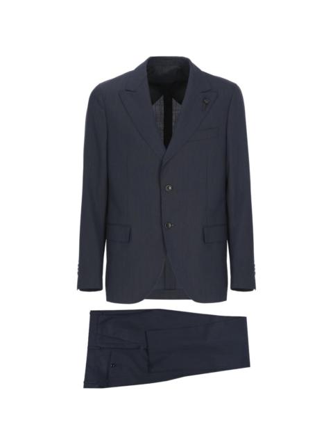 LARDINI peak-lapel wool suit