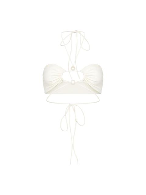 MAGDA BUTRYM pearl-detail bandeau bikini top