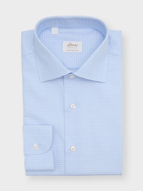 Brioni Men's Ventiquattro Cotton Check Dress Shirt