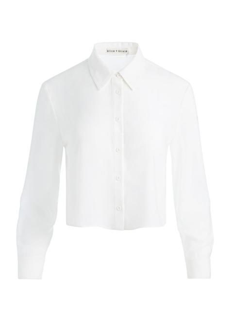 Alice + Olivia LEON BUTTON DOWN - OFF WHITE