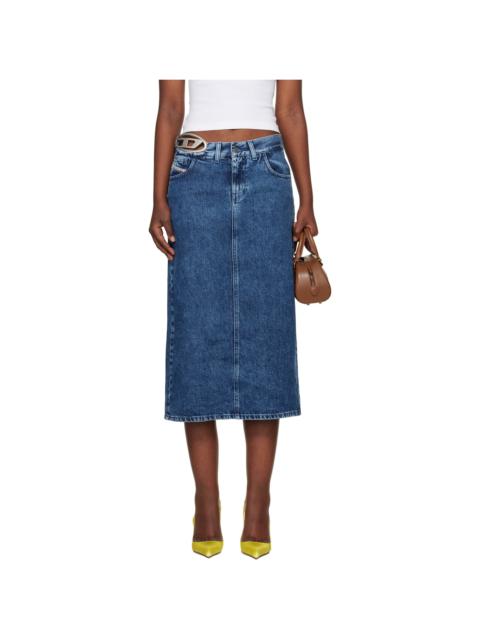 Diesel Blue De-Skye-S1 Denim Midi Skirt