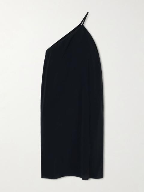 Rick Owens One-shoulder crepe mini dress Black