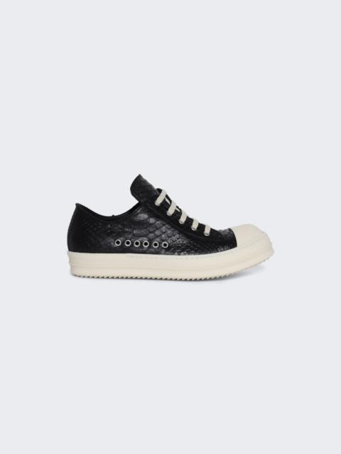Rick Owens Temple Extreme Low Grommet Sneakers Black And Milk