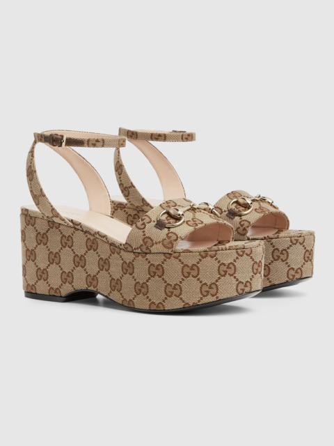 GUCCI Women's Horsebit flatform sandal