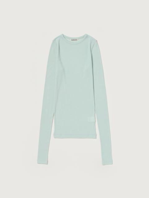 AURALEE WOOL SILK SOFT RIB L/S TEE