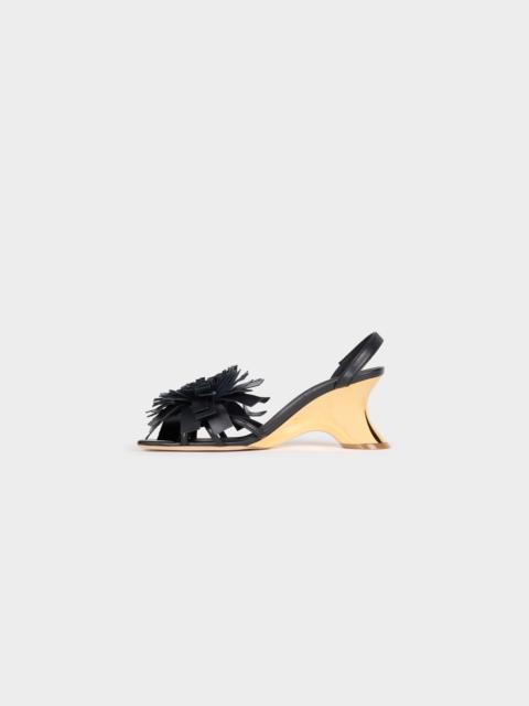 A.W.A.K.E. MODE LINDA SHOES WITH POM-POMS BLACK SILVER GOLD