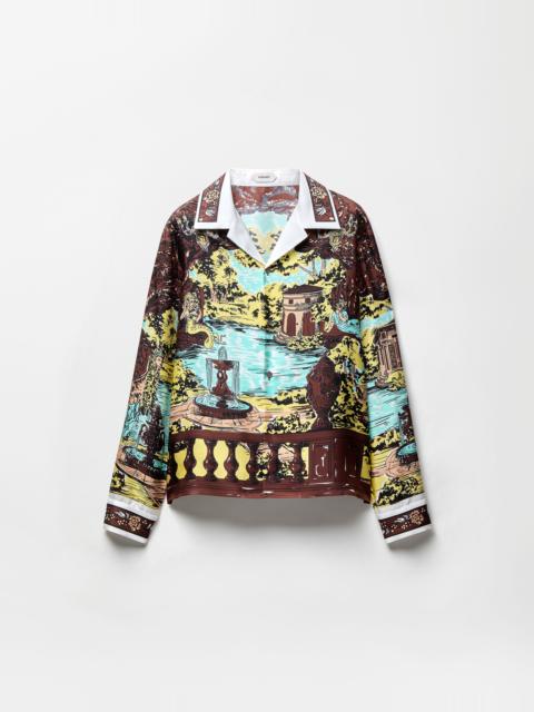 VERSACE Printed Silk Twill Slim Shirt