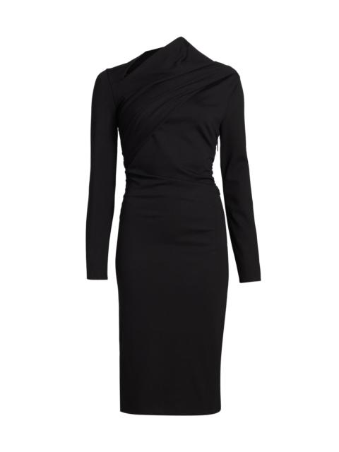 GIORGIO ARMANI Women's Draped Jersey Sheath Dress - Black
