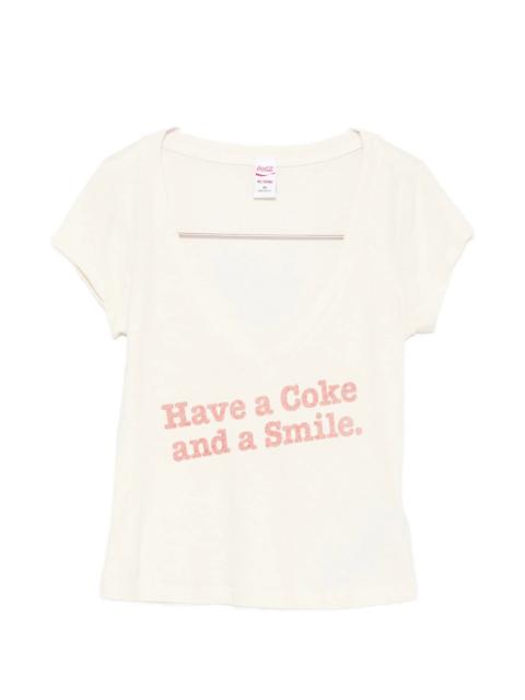 RE/DONE Re/done X Coca Cola Slogan-print V-neck T-shirt