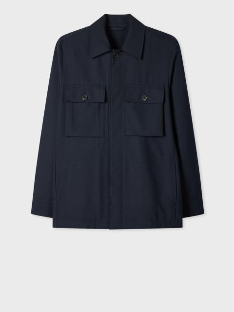 Paul Smith Navy Worsted-Wool Overshirt