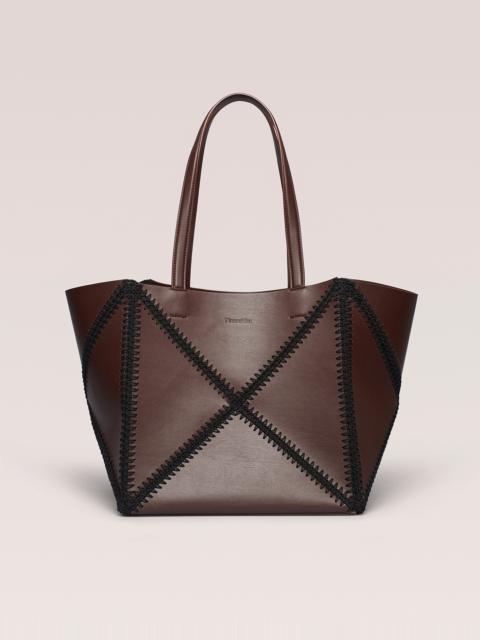 Nanushka THE ORIGAMI TOTE - Tote bag - Dark brown/Black