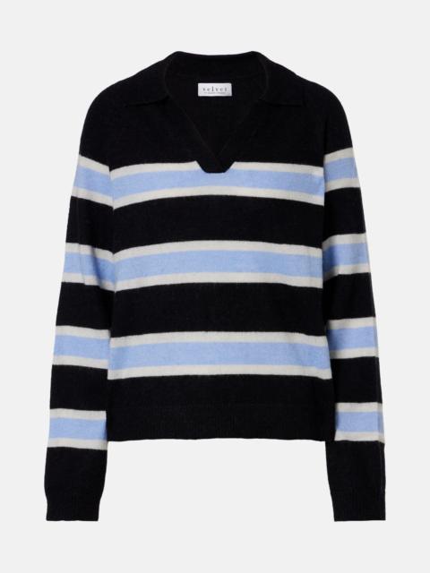 velvet Everlake striped polo sweater
