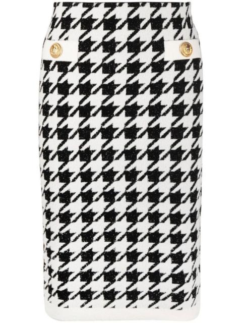 Balmain houndstooth knee-length skirt