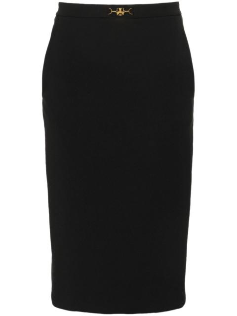 ELISABETTA FRANCHI logo-plaque pencil midi skirt
