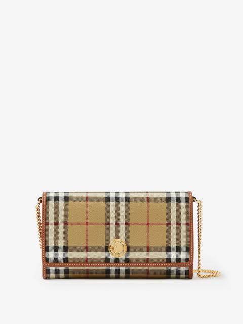 Burberry Check Wallet with Chain Strap