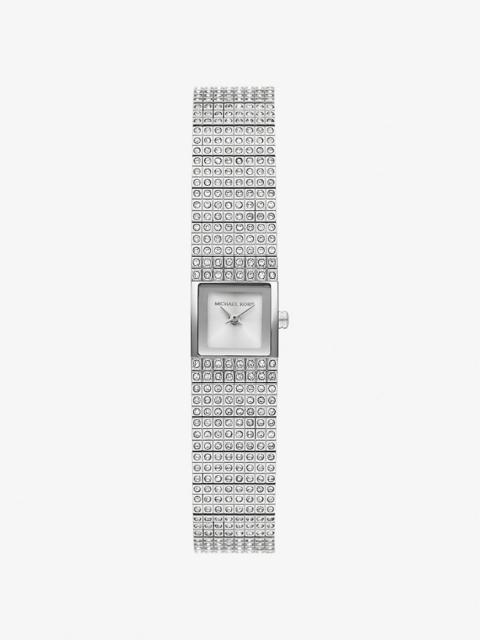 MICHAEL KORS Mini Darrington Pavé Silver-Tone Watch