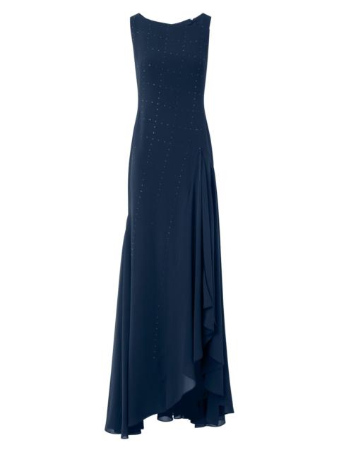 AKRIS Women's Crystal-Embellished Silk Gown - Navy