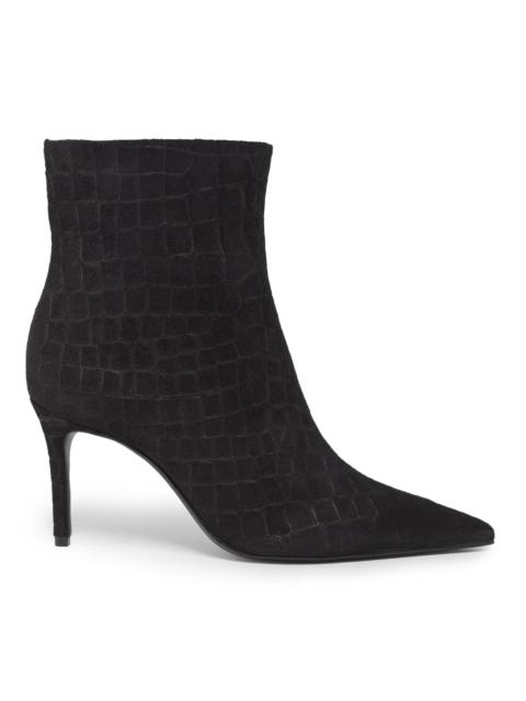 SCHUTZ Women's Mary 85MM Croc-Embossed Suede Ankle Boots - Black