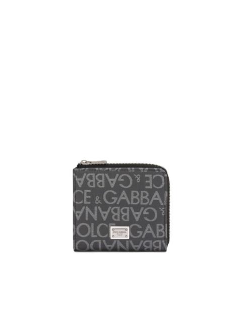Dolce & Gabbana logo-plaque jacquard wallet