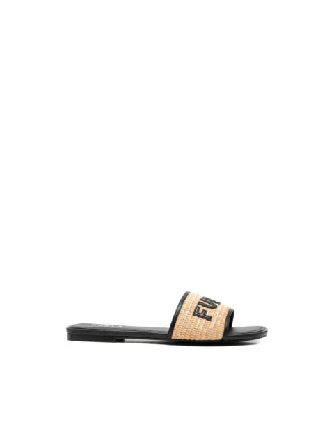 FURLA logo-lettering flat sandals