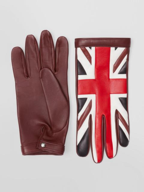 Burberry Flag Motif Leather Gloves