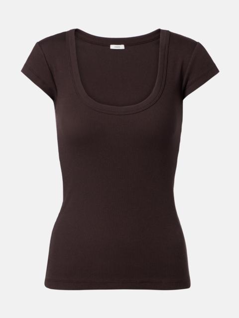 JOSEPH Saba ribbed-knit cotton-blend T-shirt