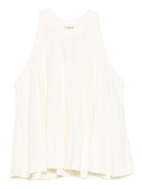 ba&sh Serres pleated halterneck top