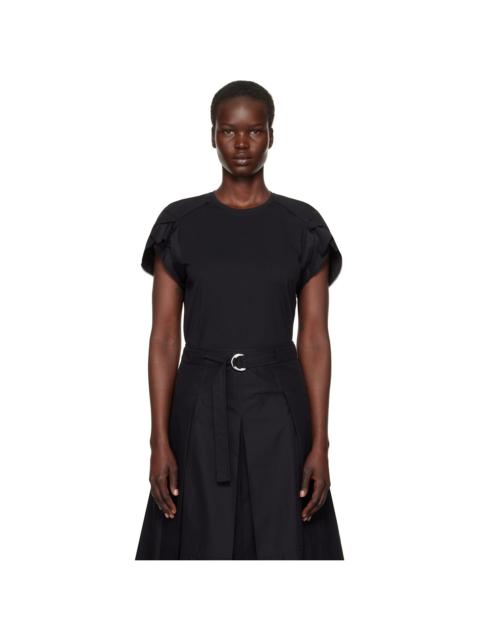 3.1 Phillip Lim Black Cascade Drape Combo T-shirt