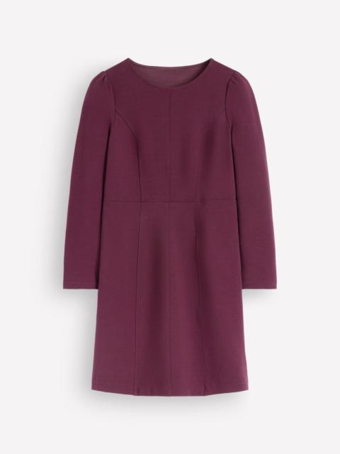 BODEN Marla Seamed Ottoman Dress-Dark Cherry
