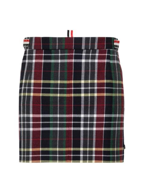 tartan-check wool miniskirt