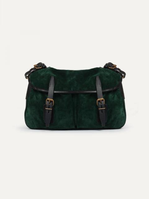 Bleu de Chauffe MUSETTE S FISHERMAN'S BAG / SUEDE  -  DARK GREEN