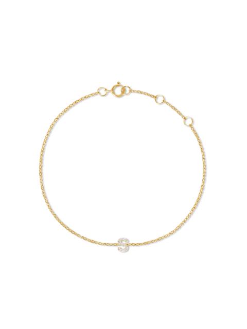 STONE AND STRAND Pave Diamond Initial Bracelet